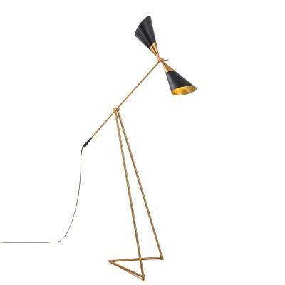 China Modern Adjustable Iron Gold Color Single Position Floor Lamp For Hotel Bedside for sale