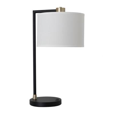 China Modern Luxury Hotel Lighting Black Desk Lamp USB Table Lamp Hotel Lamp Bedside Light for sale