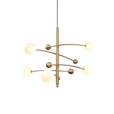 China Gold Iron 8 Lamp Simple Metal Surface Mounted Pendant Light for sale