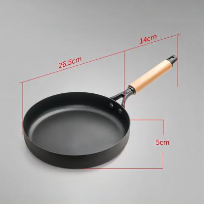 China Asian Zen Cast Iron Non Stick Frying Pan Frying Pan Cookware Cooking 26cm for sale