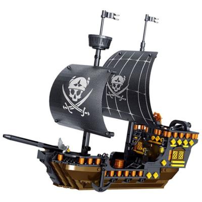 China Building Toy Ql 1809 Stormy Waves Series Cruise Liner Pirate Black Spaceships Building Block Diy Plastic Bricks Kids Toys Ship for sale