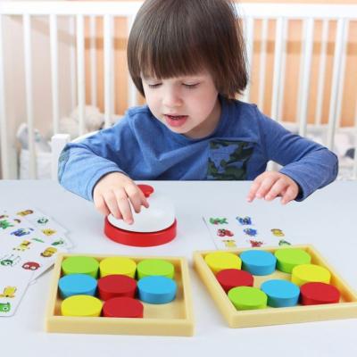 China Practicing Wooden Toy Montessori Logic Pattern Kids Educational Toys Children Toys Big Early Educational Price War Color Matching Game for sale