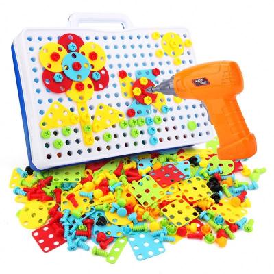 China 2022 Good Quality Educational Toy Children Screws With Manual Electric Drill Assembly Toolbox Set Dismantling Kids Toys Creative Tool for sale