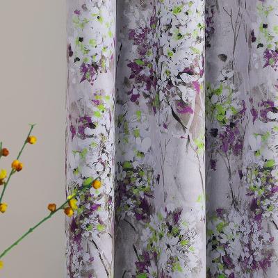 China Blackout Curtains Floral Blackout Flowers and Leaves Curtain Panels for Living Room Curtains for Home Office for sale