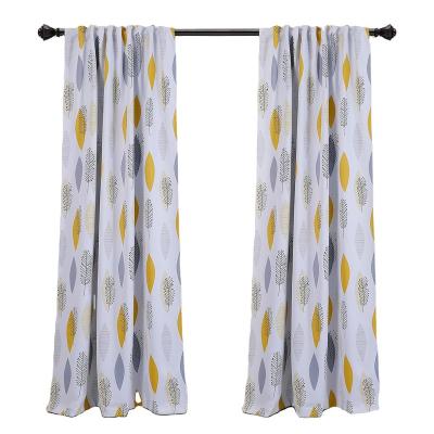 China Luxury 100% Ready Made Blackout Polyester Light Shading Digital Printing Blackout Curtain For Living Room for sale