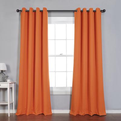 China American Amazon Hot Selling Blackout Style Blackout 100% Polyester Solid Orange Curtain for sale