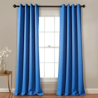 China American Hot Sale Grommet Amazon Style Blackout Blackout 100% Polyester Solid Curtain for sale