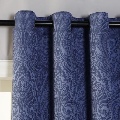 China Other High Quality OEM Jacquard Solid 100% Polyester Grommet Curtains For Living Room for sale