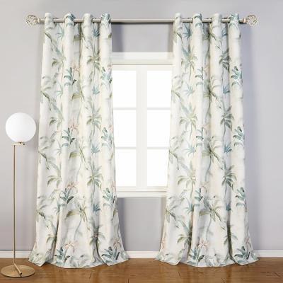 China Blackout 2021 European Style Curtain Woven Grommet Office Factory Printed Canvas Window Curtains for sale