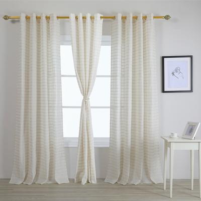 China Other Factory Supply Stock Cheap Sheer Curtains In Colors Ready Simple Linen Style For Living Room for sale