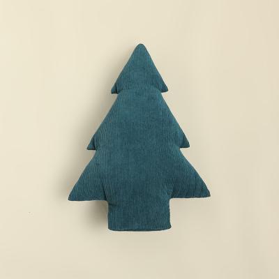 China New Design Anti-Static Christmas Tree Shape Soft Corduroy Pillow Cushion For Christmas Home Decorative for sale