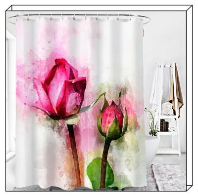 China Sustainable Luxury Thanksgiving Custom Nordic Shower Curtain Bathroom With Rings for sale