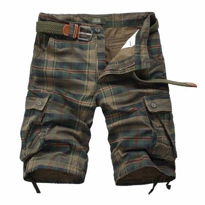 China 2022 Anti-wrinkle top tier patched mens denim shorts workwear cargo sports pants Multi-pocket plaid shorts for sale