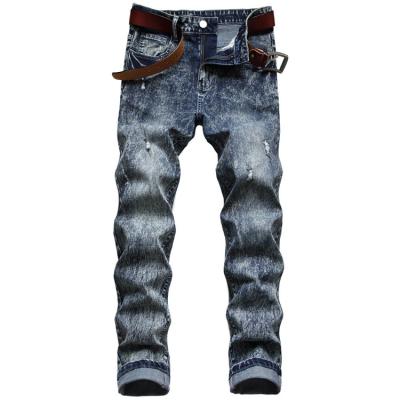 China Breathable Stretch Jeans Frontier Mens Ripped Jeans Stretch Amazon Dark Slim Denim Pants for sale