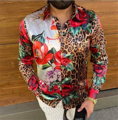 China 2022 breathable border Europe and the United States men's casual long-sleeved shirt printing men's jacket shirt cardigan for sale