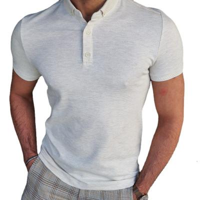 China wholesale Anti-Wrinkle Beige Anti-wrinkle Polo Shirt Short Sleeve Printed Polo Shirt Men Summer T-shirt for sale