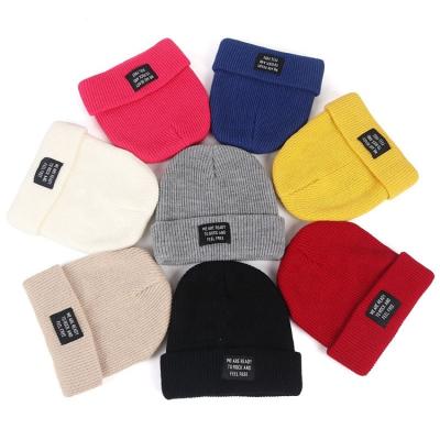 China JOINT Drop Shipping New Acrylic Soft Beanies Outdoor Men Women Autumn Winter Hat Solid Color Knitted Hat for sale