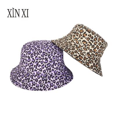 China Image Fashion Hot Sale Unisex Fisherman Women Men Outdoor Travel Sun Hat Leopard Print Bucket Hat for sale