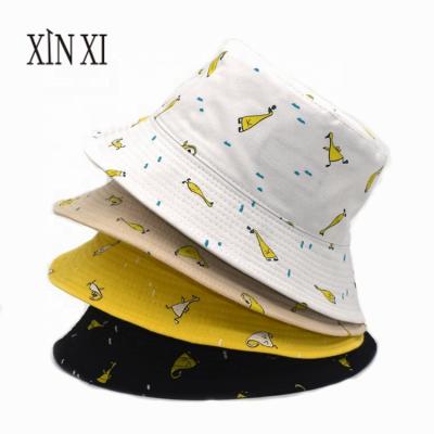 China Unisex Outdoor Sport Summer Cotton Cartoon Bucket Hat Bob Cap Panama Fishing Hat Women Men Hip Hop Image for sale