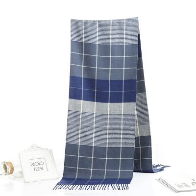 China Winter Fashion Long Pashmina Outdoor Cashmere Shawls Lattice Long Warm Plaid Tassel Scarf For Women Men for sale