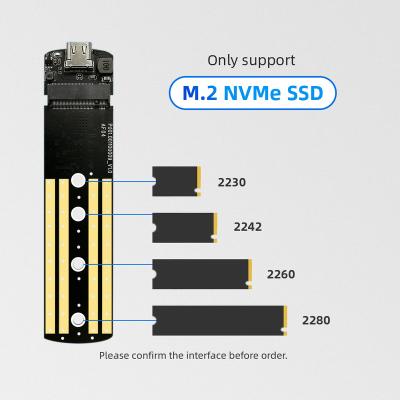 China KingSpec plastic mini pcie to pci enclosure box m.2 hard disk usb c enclosure m.2 external pcie nvme ssd for sale