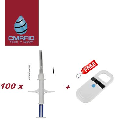 China Chemically Stable 1.25 RFID EM4305 Pet Animal Microchip Tracking For Cattle Horse Tracking Microchip for sale