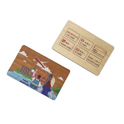 China Waterproof / Waterproof CMRFID Logo 13.56mhz NFC Hotel Custom Case UV Printing RFID UHF Printed Bamboo Wooden Temporary Parking Card for sale