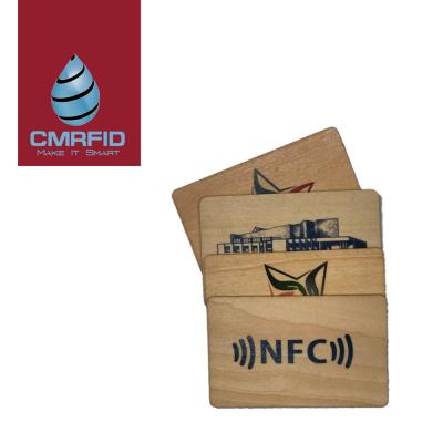 China Full printing nfc wooden rfid chip rfid wooden custom durable thin bamboo durable credit card logo business card for sale