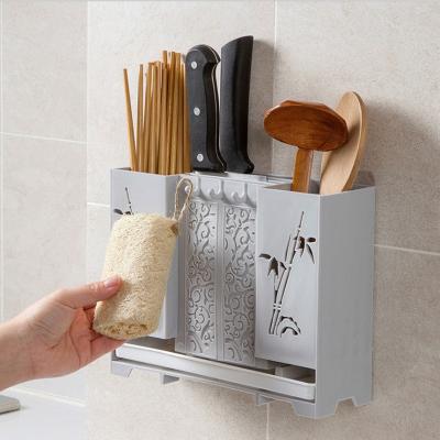 China Viable Popular Kitchen Sink Chopsticks Spoon Soup Holder Kitchen Hanging Rack Chopstick Rack Drying Rack for sale