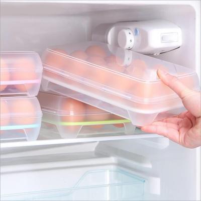 China Plastic Egg Tray Storage Egg Box Plastic Anti-Breaking 15 Rack Viable Portable Kitchen Egg Rack Anti-collision Plastic Egg Box for sale