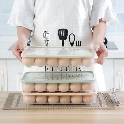 China Plastic Egg Tray Storage Egg Box Plastic Anti-Breaking 24 Rack Viable Portable Kitchen Egg Rack Anti-collision Plastic Egg Box for sale