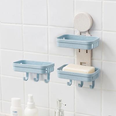 China Double Household Eco-Friendly Punch-free Creative Plastic Soap Dish Bathroom Soap Dish Holder Bathroom Plastic Soap Holder With Drain Bathroom Soap Dish for sale