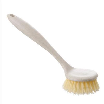 China New Arrival Sustainable Kitchen Wheat Straw Dish Pot Dish Durable Washing Cleaning Brush With Long Handle for sale