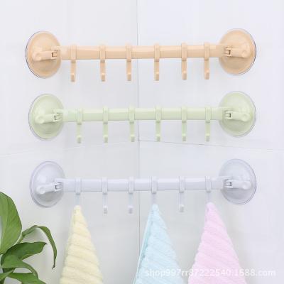 China Traceless Popular Viable Adjustable Hanger 6 Tier Hook Wall Kitchen Rack Hang Hook Creative Corner Bathroom Holder for sale