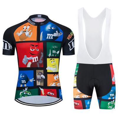 China Breathable Factory direct sales OEM customized short sleeved cycling suit, sweat absorbing and breathable suspender pants, top selling tren for sale