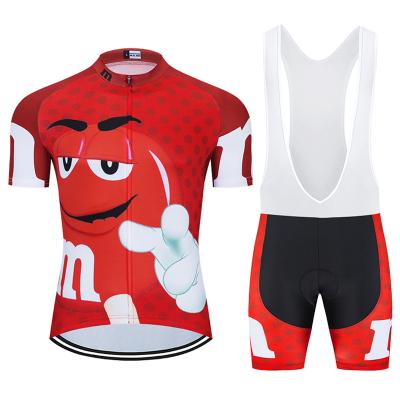 China Breathable Factory direct sales OEM customized short sleeved cycling suit, sweat absorbing and breathable suspender pants, top selling tren for sale