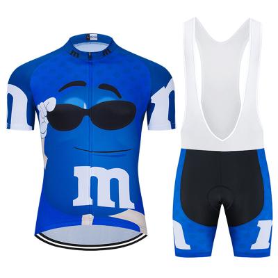 China Breathable Factory direct sales OEM customized short sleeved cycling suit, sweat absorbing and breathable suspender pants, top selling tren for sale