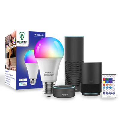 China Manufacturer Residential Bulb E27 E26 B22 Dimmable RGBCW WIFI Smart Alexa Color 9W Tuya LED RGB Bulb Light for sale