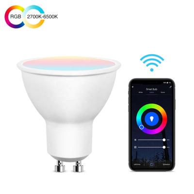 China Amazon Alexa Google Home IFTT APP Light Bulb 5W 400LM GU10 Compatible Voice Control Smart WIFI Alexa Google Dimmable LED Light Bulb for sale