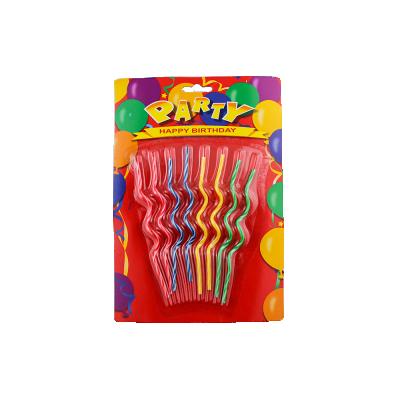 China Unique Wacky Neon Spiral Cake December Spiral Candle December Birthday Candles 8 Ct. Assorted Color Cake Decoration for sale