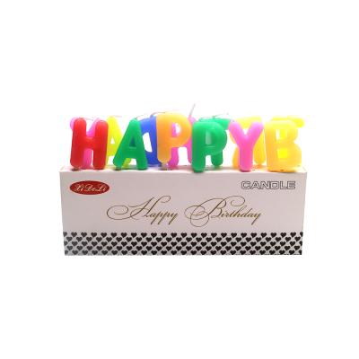 China Colorful Birthday Party Use Toothpick HAPPY BIRTHDAY Letter Glitter Candle for Birthday Party for sale