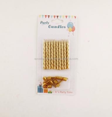 China Gold Relighting Happy Birthday Candle Birthday Relighter Candle / Hot Sale Spiral Ribbon Candle for sale