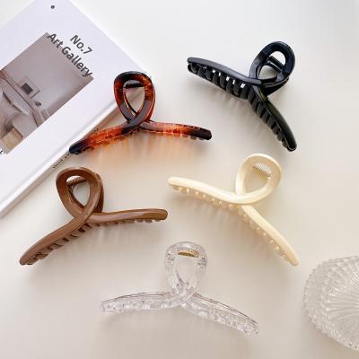 China Hair Claw Clip Shape Simple Women's Hair Accessories Holds Amber Color Large Plastic Hair Claw Clip for sale