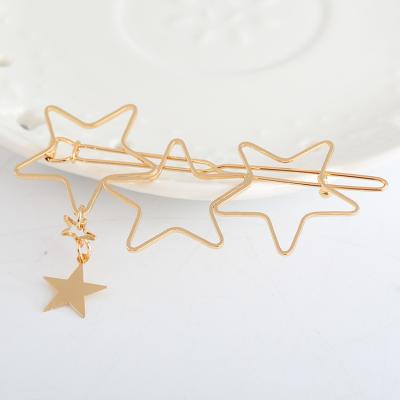 China Hair Accessories Five-pointed Star Hair Accessories Metal Pins Hair Claw Clips Simple Luxury Hair Clips For Girls for sale