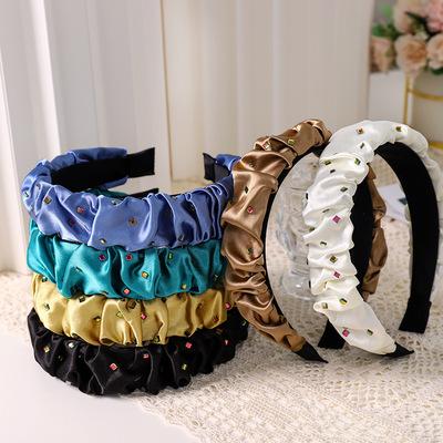 China ZQA-52525 Fashion Design Retro Crystal Make Up Autumn Winter Head Band Head Bands Winter Stylish Fabric for sale