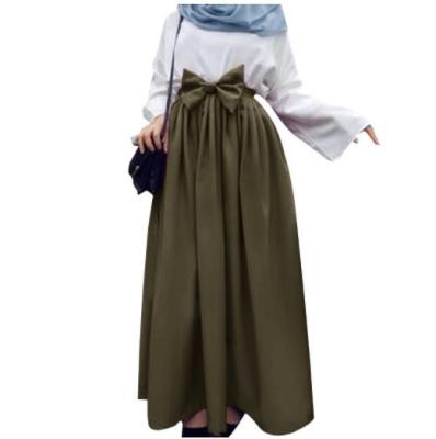 China Beautiful breathable elegant leisure fashion 236 elastic waist bow vintage skirt plus size women's skirts for sale