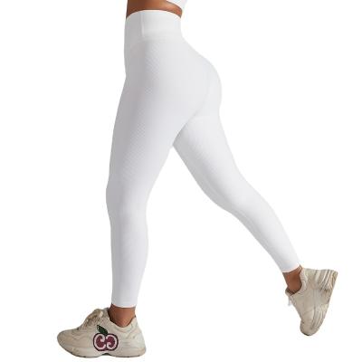 China Sports Fitness Pants Breathable Running Rib Hip Lifting Elastic Closure Abdomen High Waist Yoga Pants Women Fishing Trousers for sale