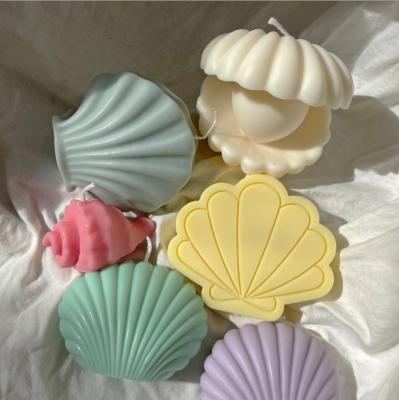 China New Viable Geometric Creative Home Decor Silicone Mold Shell Molds For Making Candles Diy for sale