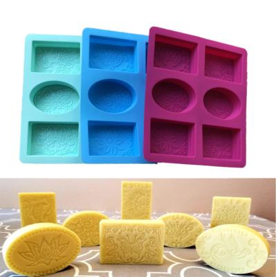 China Viable Explosive New Pattern Handmade Soap Mold Silicone Soap Mold 6 Piece Cold Mold Cake Mold for sale