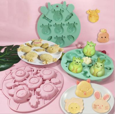 China Cartoon Cake Baking Mold Viable Baby Steamed Cookie Mold Baby Rice Cake Silicone Mold for sale